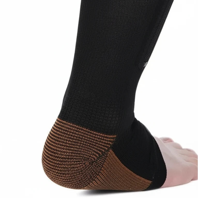 Compression Socks Zip-Up Open Toe 20–30 mmHg Graduated Compression