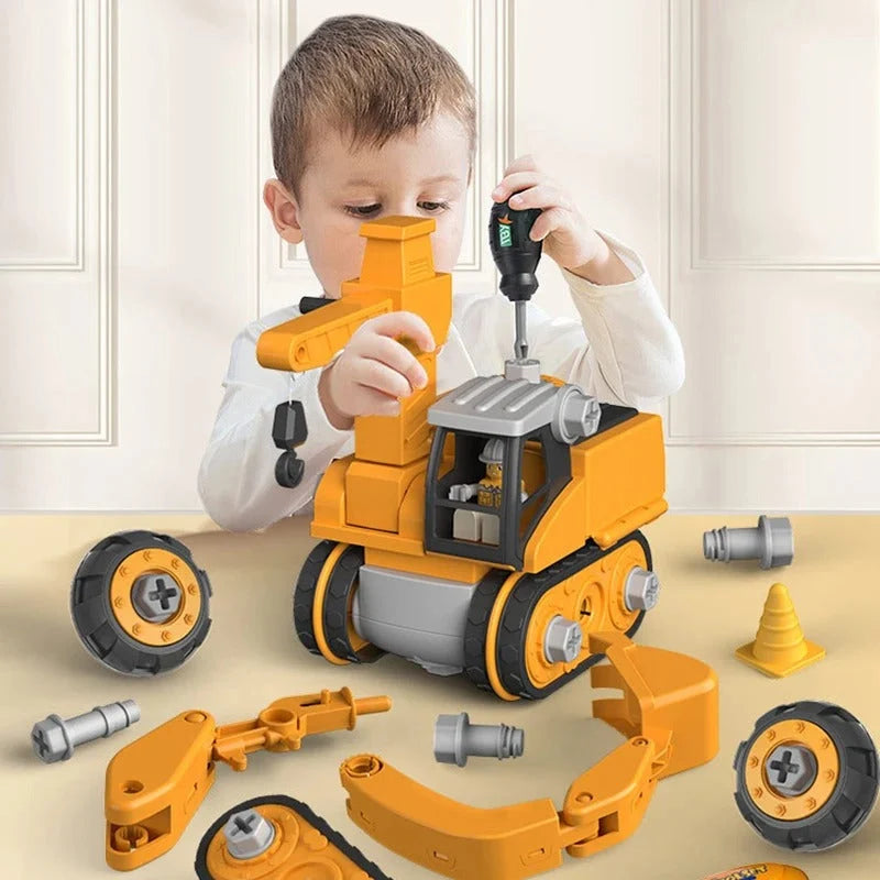 Construction Vehicle Set Electric & Manual Includes Screwdriver