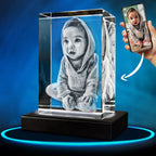 Crystal Photo Block Laser Engraved 2D 3D Illuminated Base