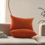 Cushion Cover Ribbed Microvelour Concealed Zipper