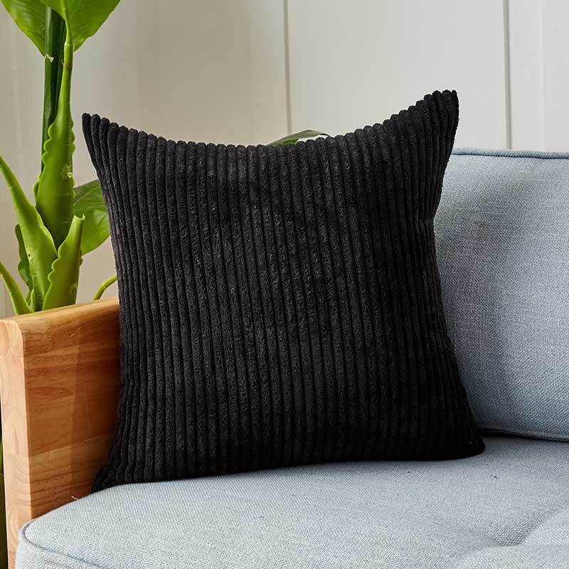 Cushion Cover Ribbed Microvelour Concealed Zipper