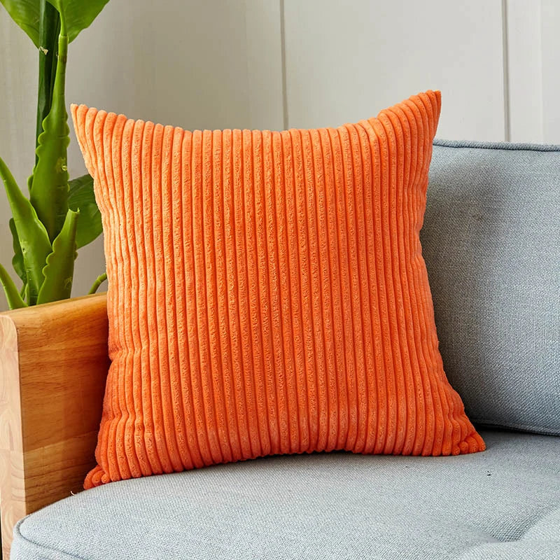 Cushion Cover Ribbed Microvelour Concealed Zipper