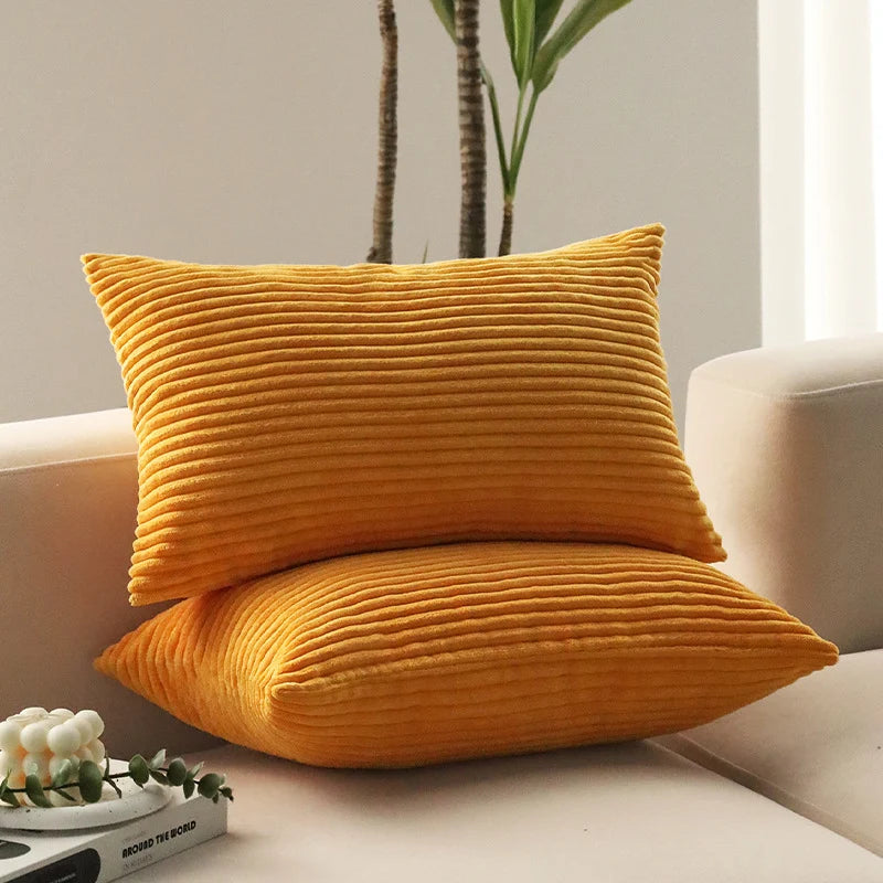 Cushion Cover Ribbed Microvelour Concealed Zipper