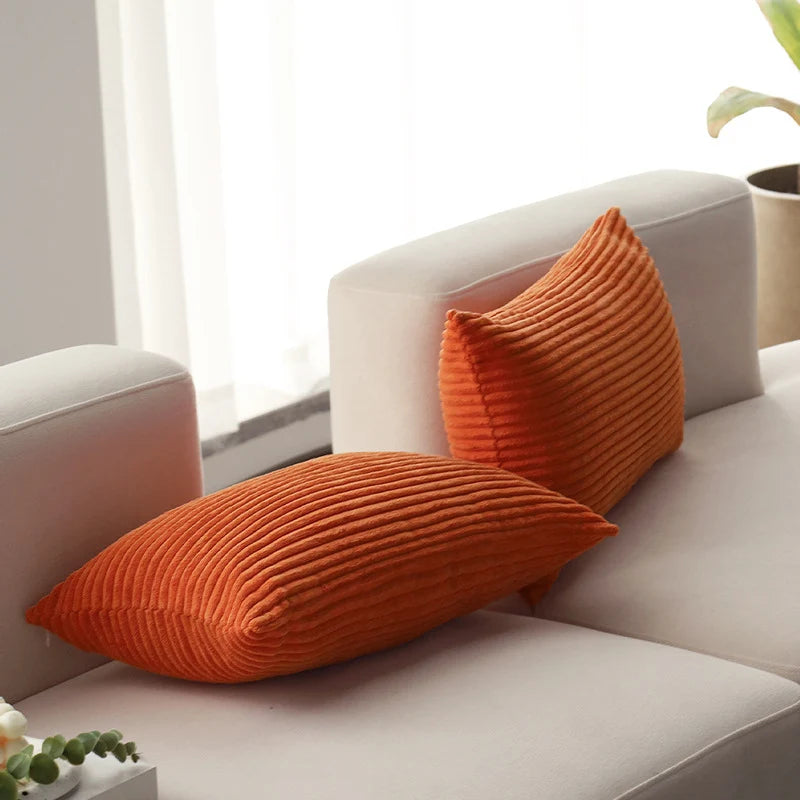 Cushion Cover Ribbed Microvelour Concealed Zipper