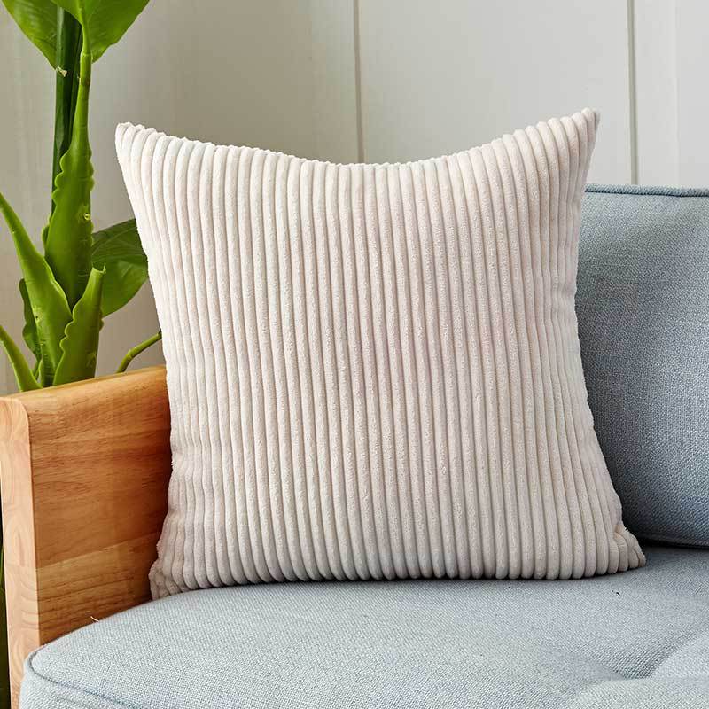 Cushion Cover Ribbed Microvelour Concealed Zipper