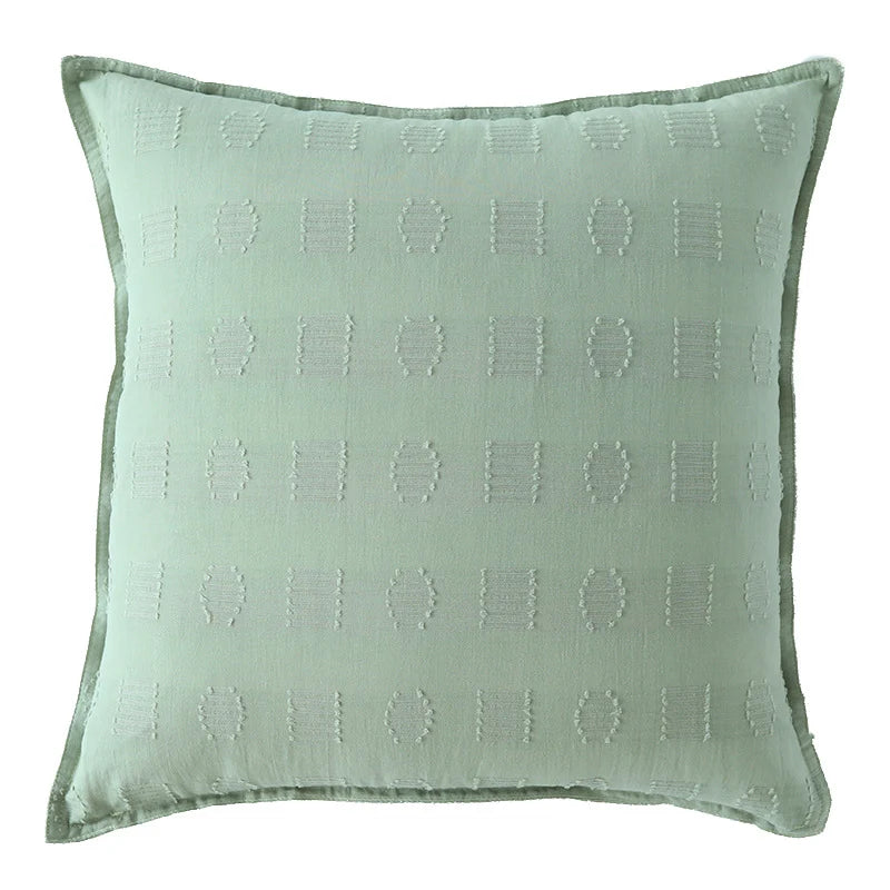 Cushion Cover Tufted Geometric Cotton-Linen Machine Washable