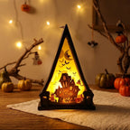 Decorative Lamp Triangular Wood Warm White LED