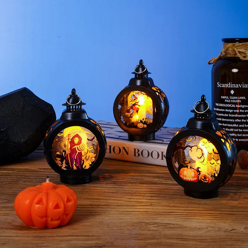 Decorative Lantern Patterned Cutout Metal Indoor Outdoor