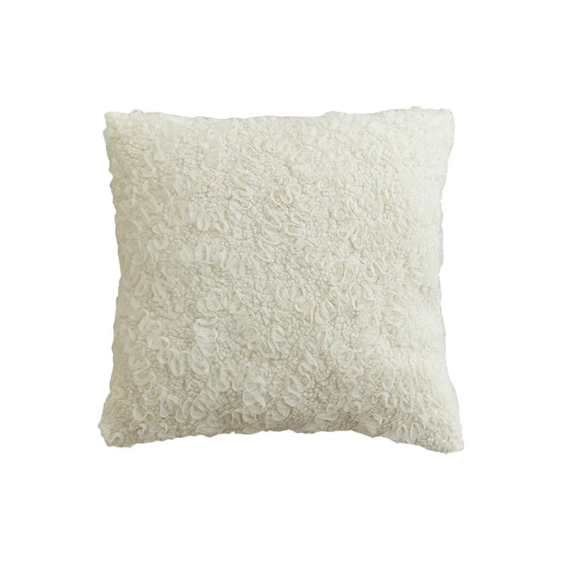 Decorative Throw Pillow Bouclé Texture Polyester Fill Removable Cover