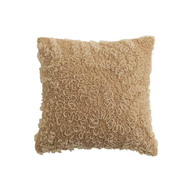 Decorative Throw Pillow Bouclé Texture Polyester Fill Removable Cover