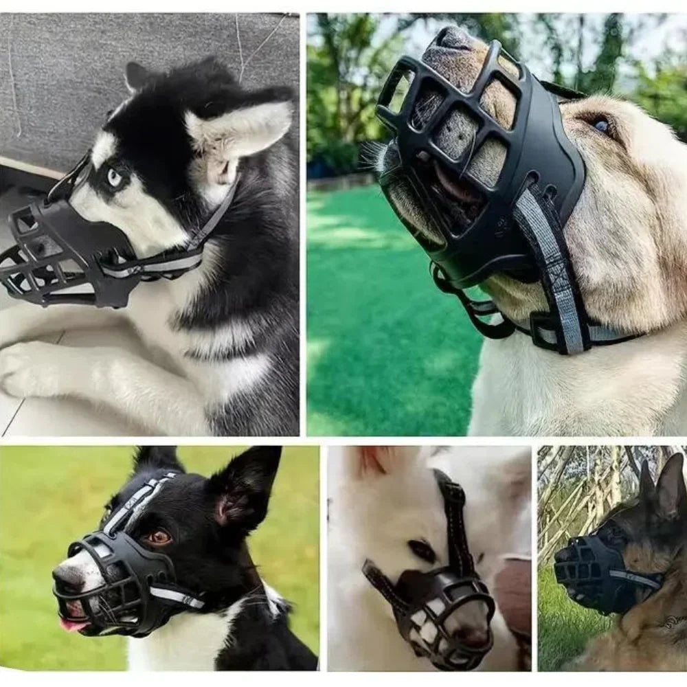 Dog Muzzle Breathable Mesh Adjustable Straps & Six Sizes