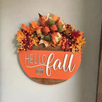 Door Sign Hello Fall Pumpkin Weather Resistant