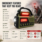 Emergency Radio Hand Crank Solar Charging 10000mAh Power Bank