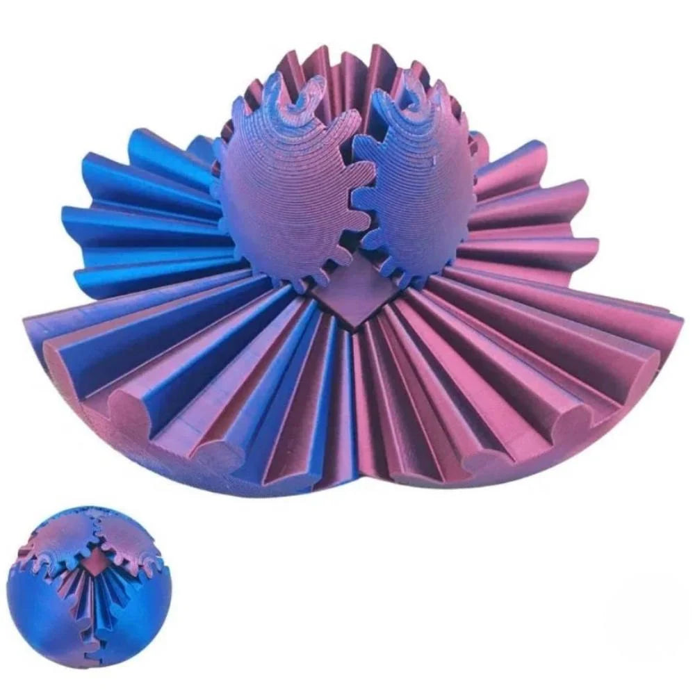 Fidget Ball Steampunk Interlocking Gears 3D Printed