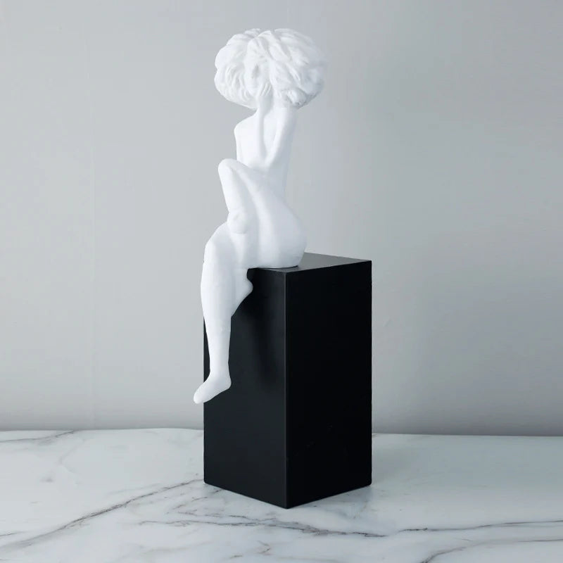 Figurative Sculpture Modern Resin Compact