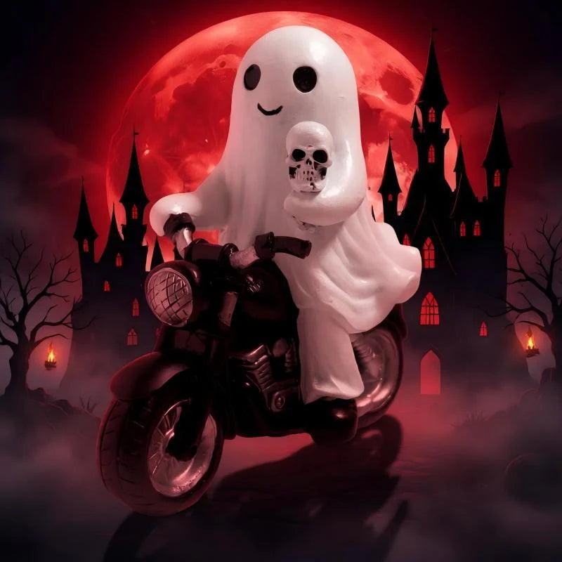 Figurine Ghost On Motorcycle Durable Compact Desk Decor
