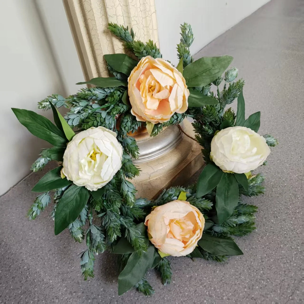 Floral Wreath Lifelike Fade-Resistant Indoor & Outdoor