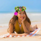 Flower Crown Set Tropical Lightweight Adjustable Necklace & Clip