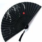 Folding Hand Fan Floral Bamboo Ribs Compact
