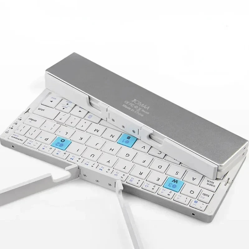 Folding Keyboard Bluetooth 4.0 3-Device Memory Rotating Dual Stands