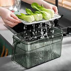 Fridge Storage Box Transparent Ventilated Lid Stackable Dishwasher-Safe