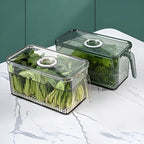 Fridge Storage Box Transparent Ventilated Lid Stackable Dishwasher-Safe
