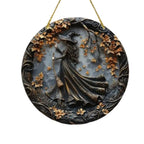 Front Door Sign 3D Witch Relief Weather-Resistant