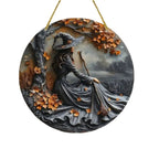 Front Door Sign 3D Witch Relief Weather-Resistant