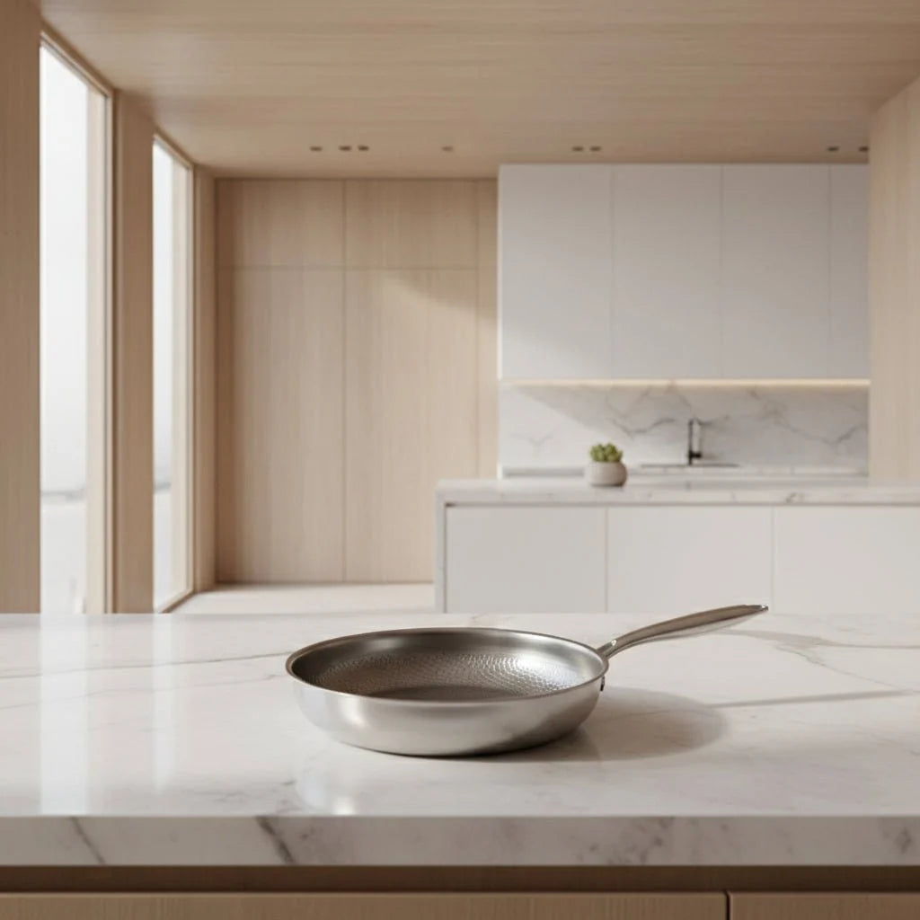 Frying Pan Hammered Titanium Natural Non-Stick Induction Compatible