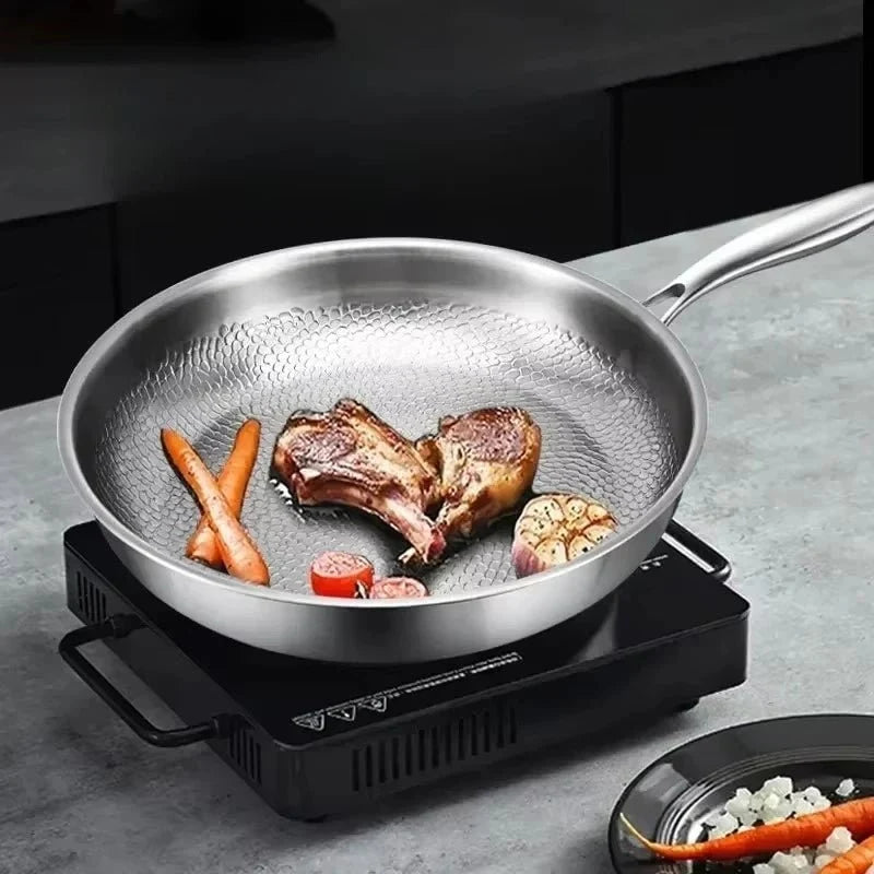 Frying Pan Hammered Titanium Natural Non-Stick Induction Compatible