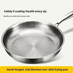 Frying Pan Hammered Titanium Natural Non-Stick Induction Compatible
