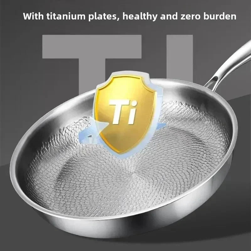 Frying Pan Hammered Titanium Natural Non-Stick Induction Compatible