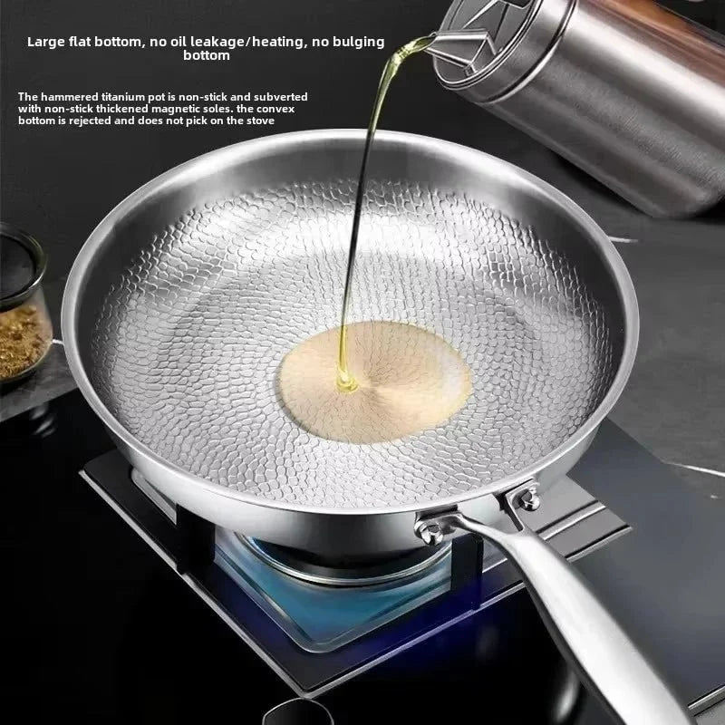 Frying Pan Hammered Titanium Natural Non-Stick Induction Compatible
