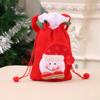 Gift Bag Santa-Themed Soft Felt Sturdy Drawstring
