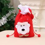 Gift Bag Santa-Themed Soft Felt Sturdy Drawstring