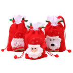 Gift Bag Santa-Themed Soft Felt Sturdy Drawstring