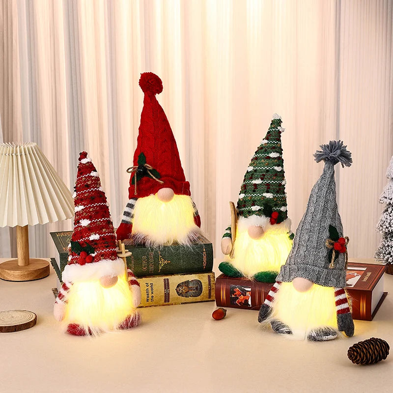 Gnome Lamp Knitted Hat Plug-In Warm White LED