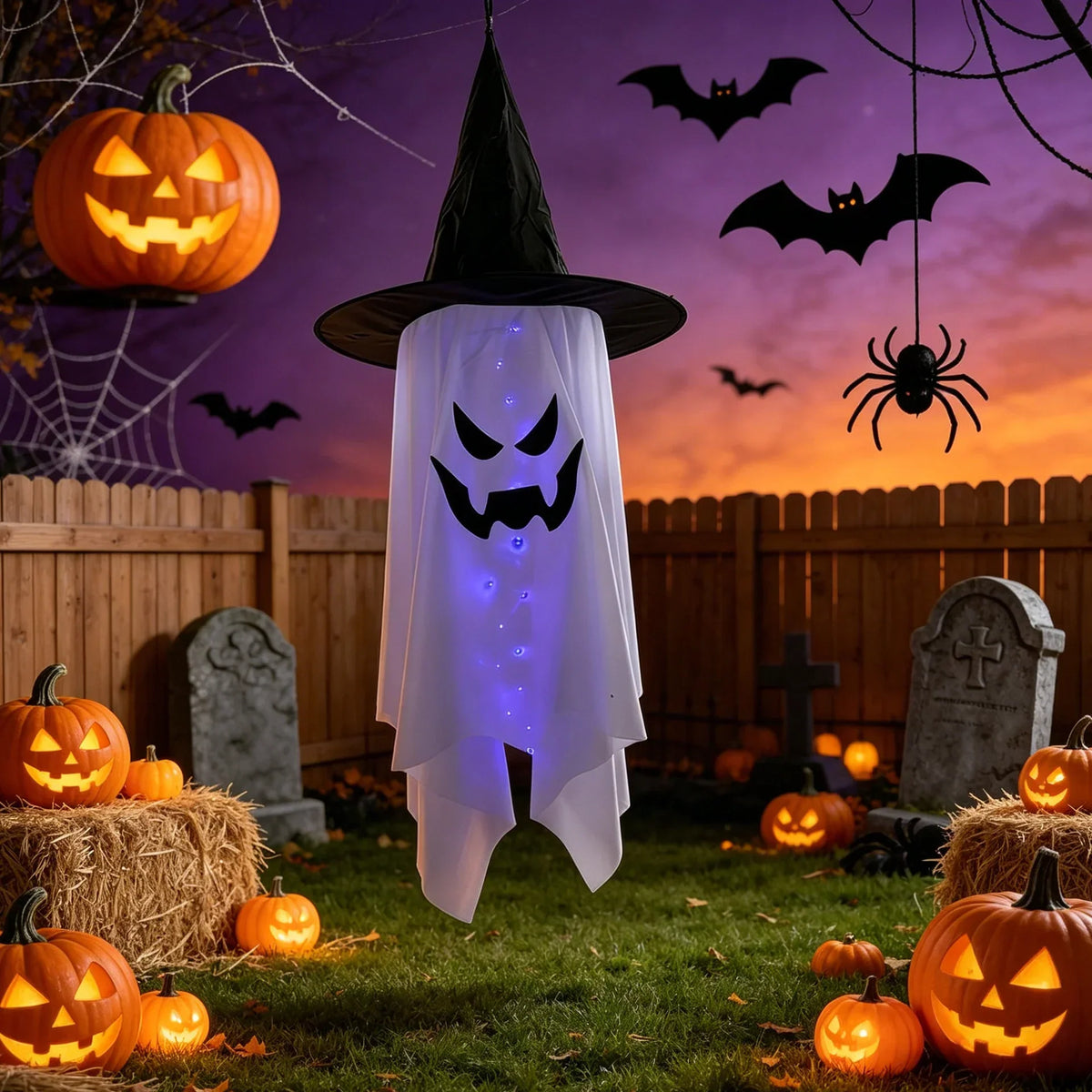 Halloween Decoration Figure Glowing Eyes Weather-Resistant