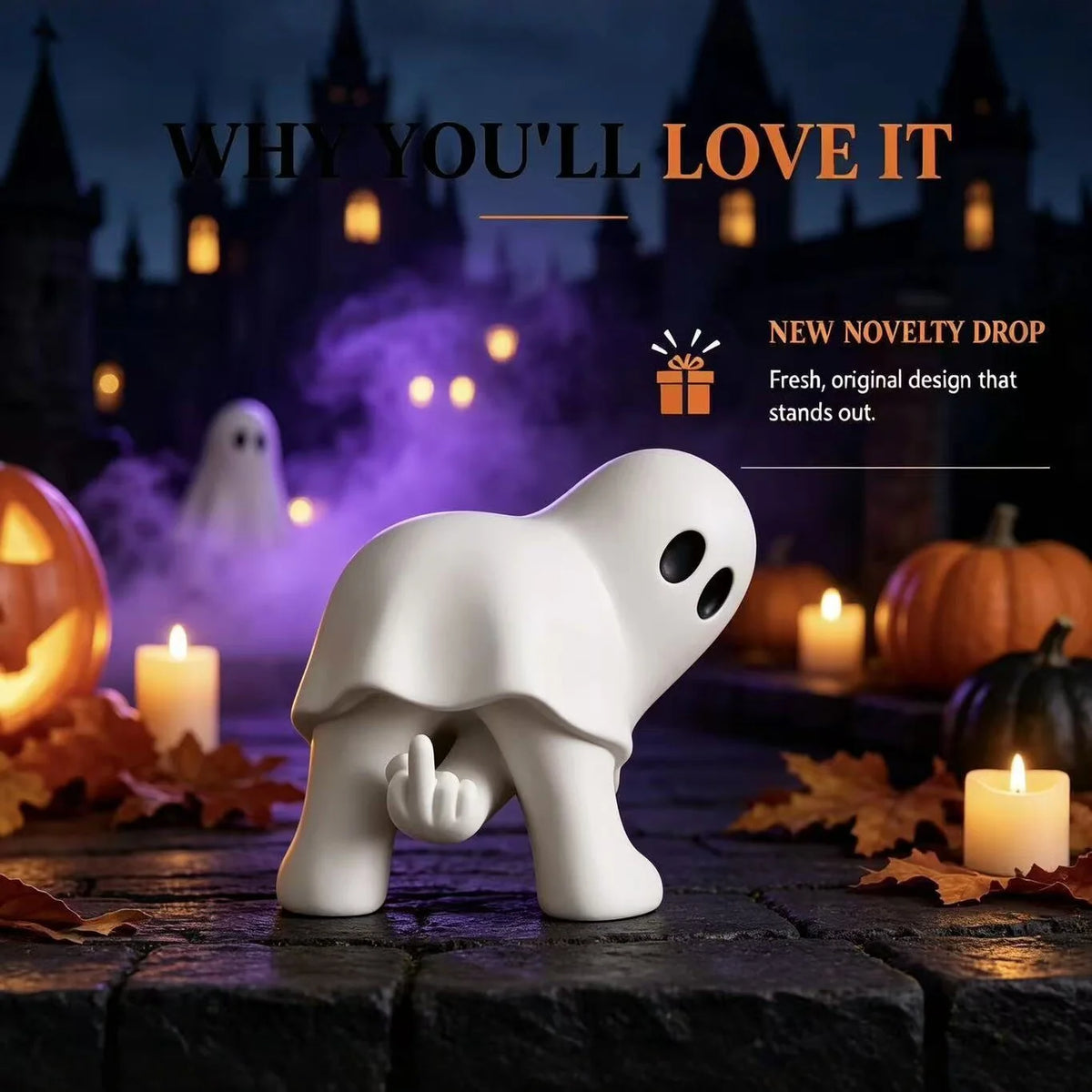 Halloween Ghost Figure Weatherproof Tabletop & Garden Decor