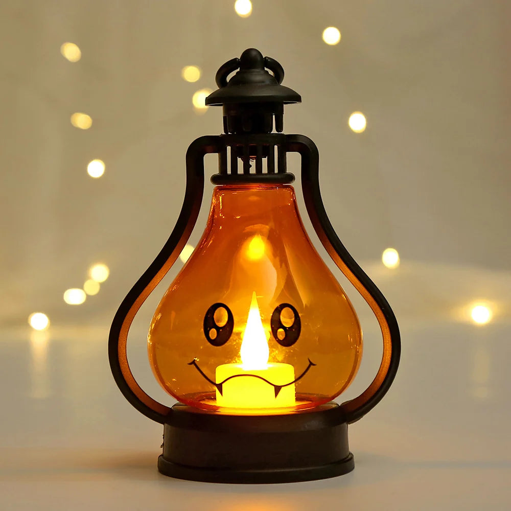 Halloween Lantern Pumpkin Face LED Battery-Powered