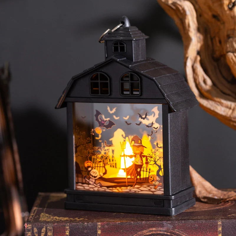 Halloween Lantern Spooky Cutout LED Light