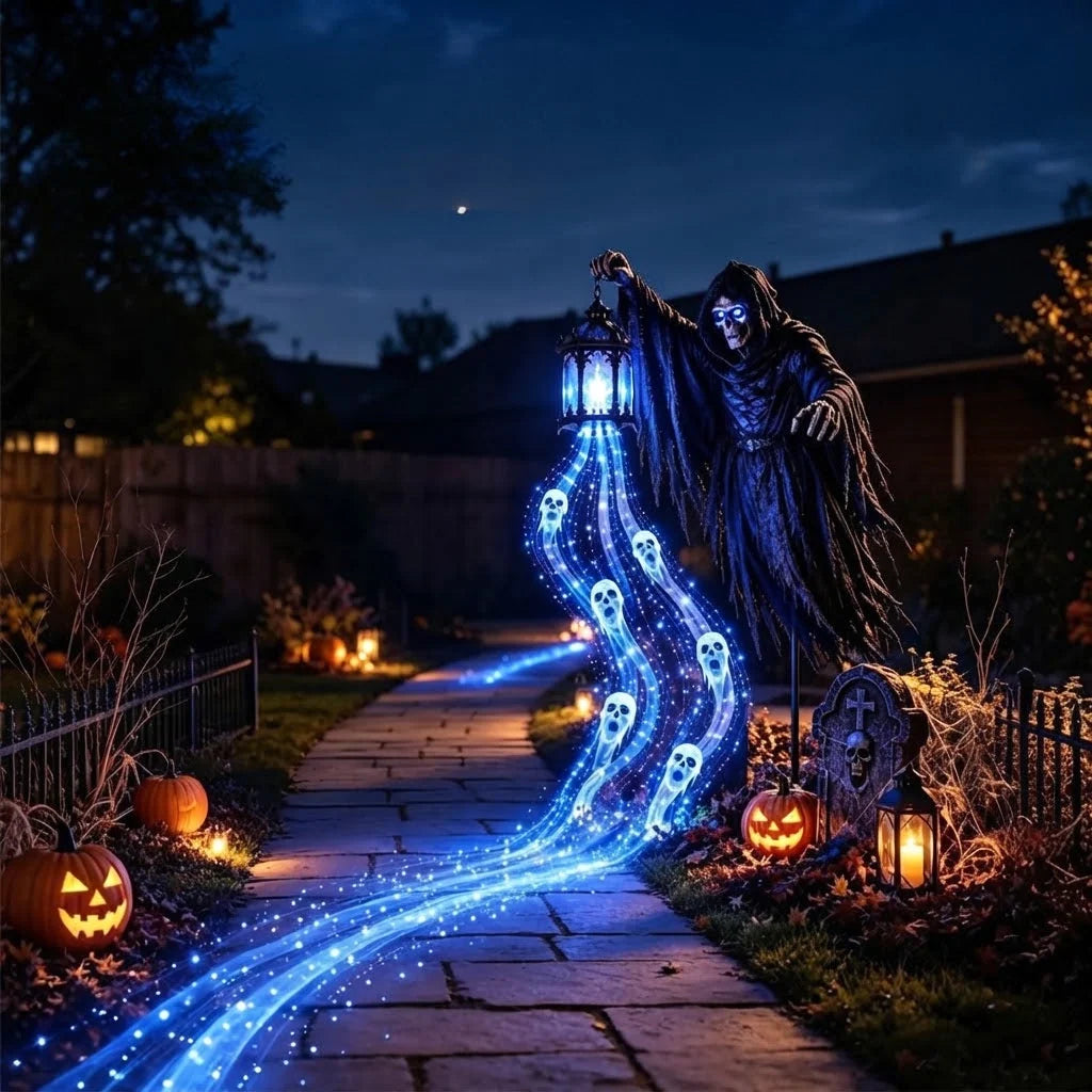 Halloween Reaper Decoration LED Lantern Cordless Powered