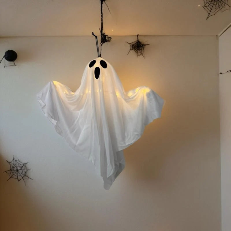 Hanging Ghost Decoration Floating Fabric & Warm LED