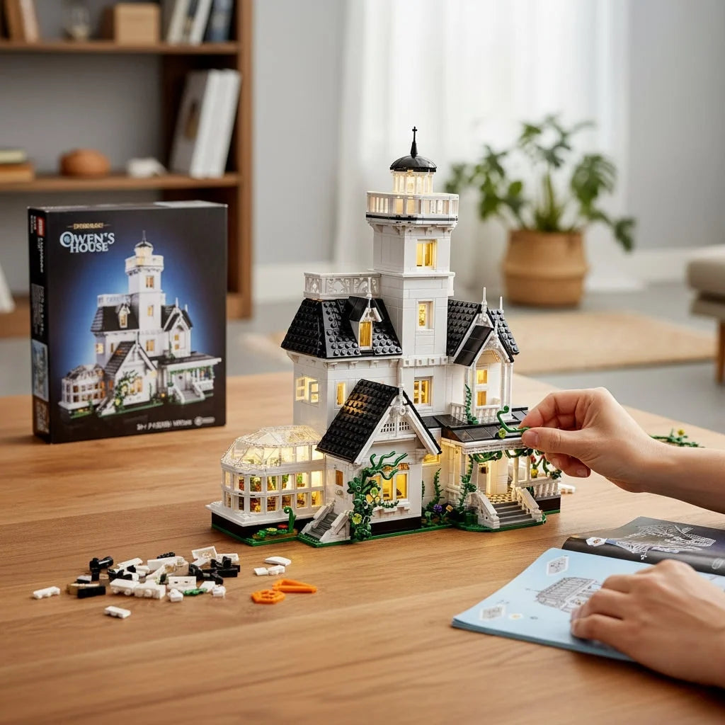 Haunted House Building Set LED-Lit Snap-Together Bricks