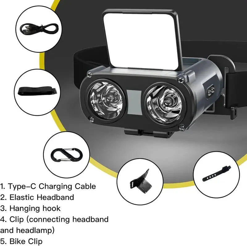 Headlamp Rechargeable COB LED Motion Sensor