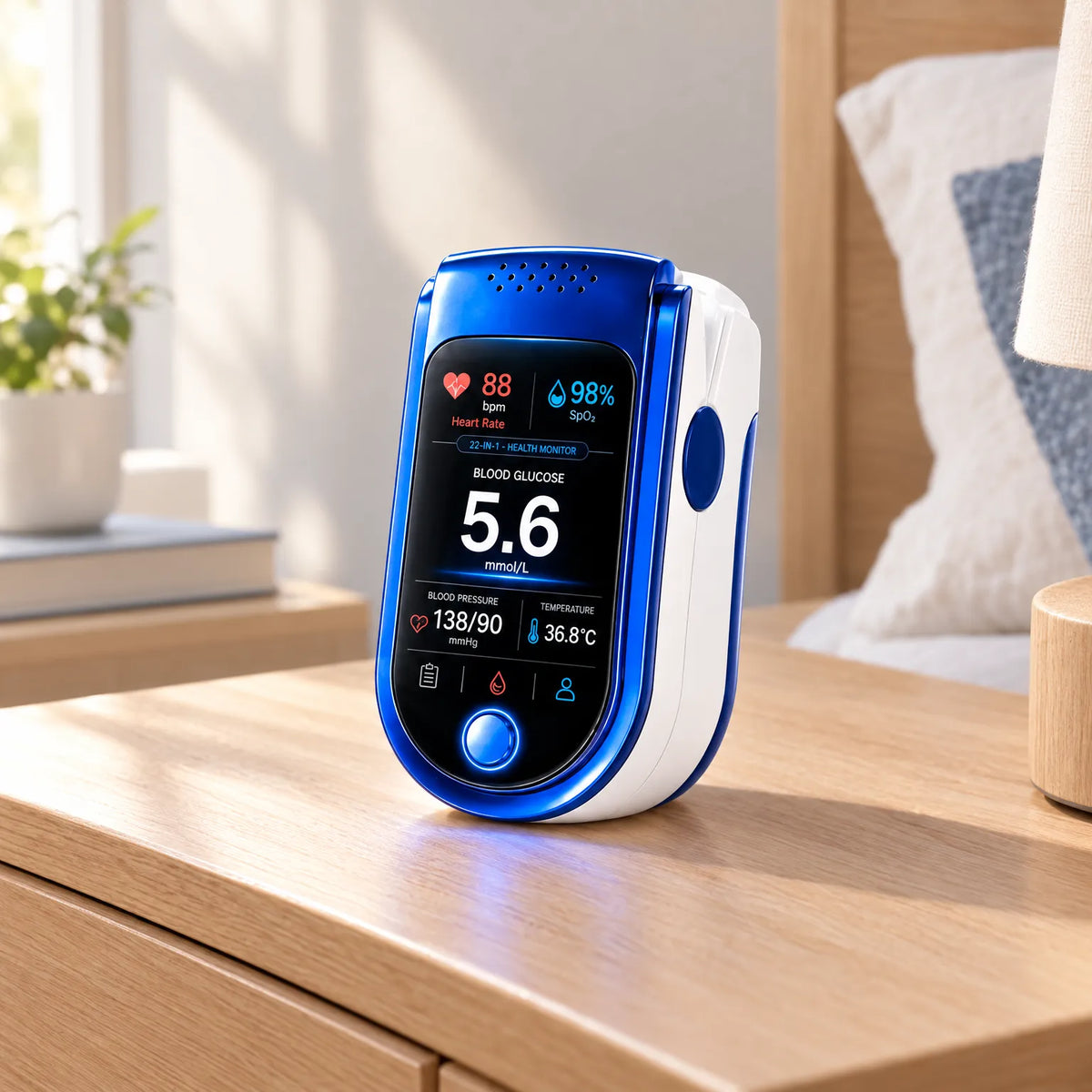 Health Monitor Noninvasive Glucose Tracking Clear Display