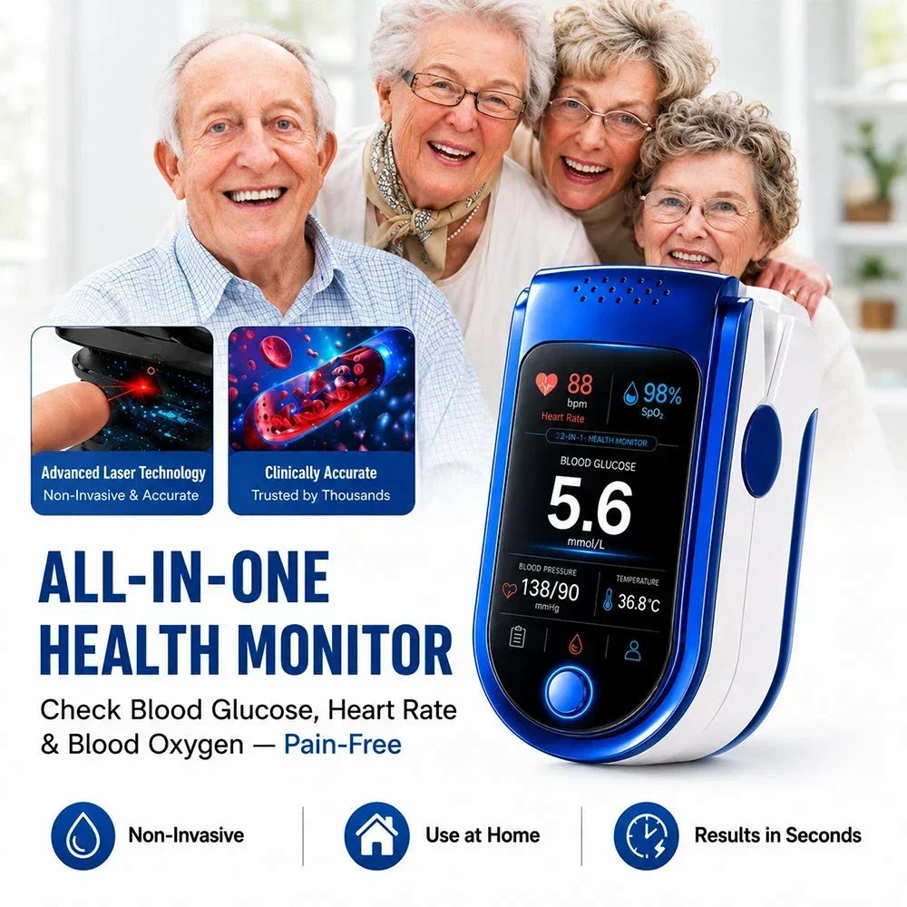 Health Monitor Noninvasive Glucose Tracking Clear Display