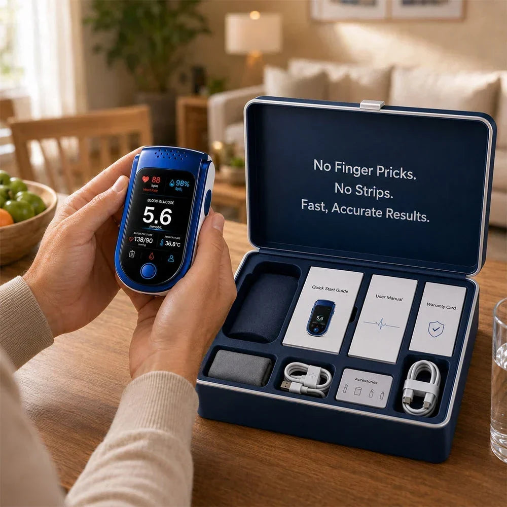 Health Monitor Noninvasive Glucose Tracking Clear Display