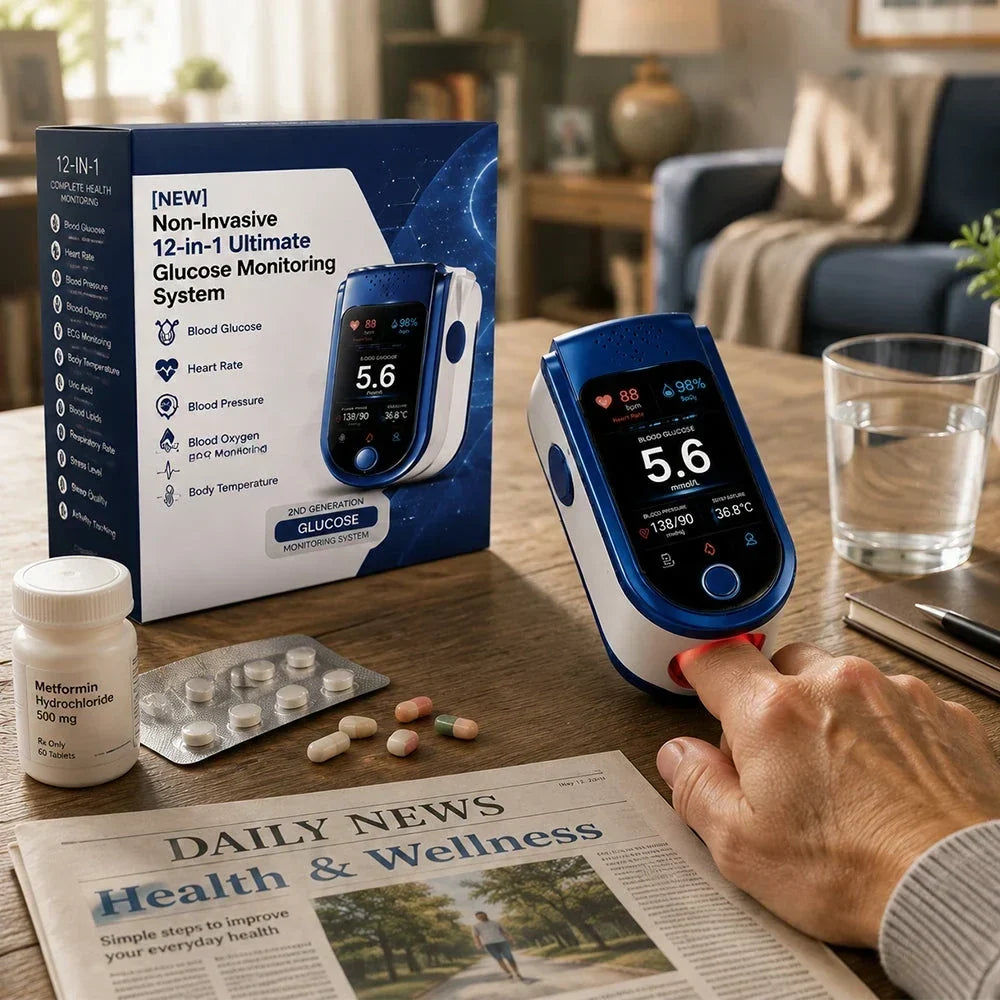 Health Monitor Noninvasive Glucose Tracking Clear Display