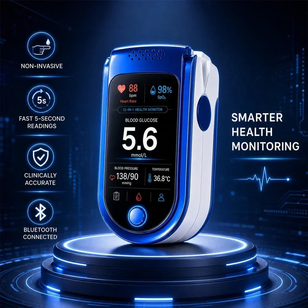 Health Monitor Noninvasive Glucose Tracking Clear Display